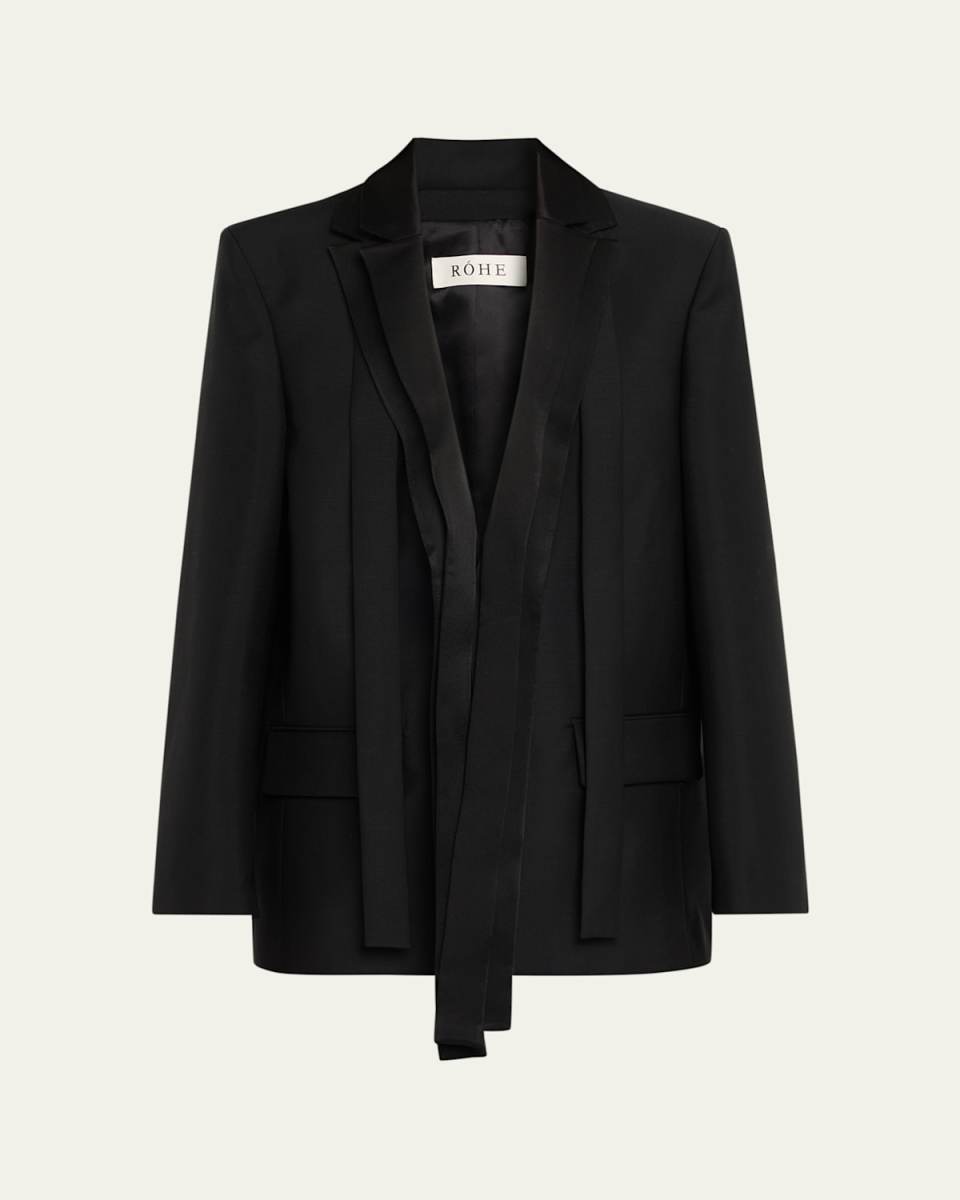 Deconstructed Satin Lapel Jacket